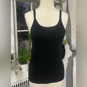 Eterne Black Ribbed Tank Top